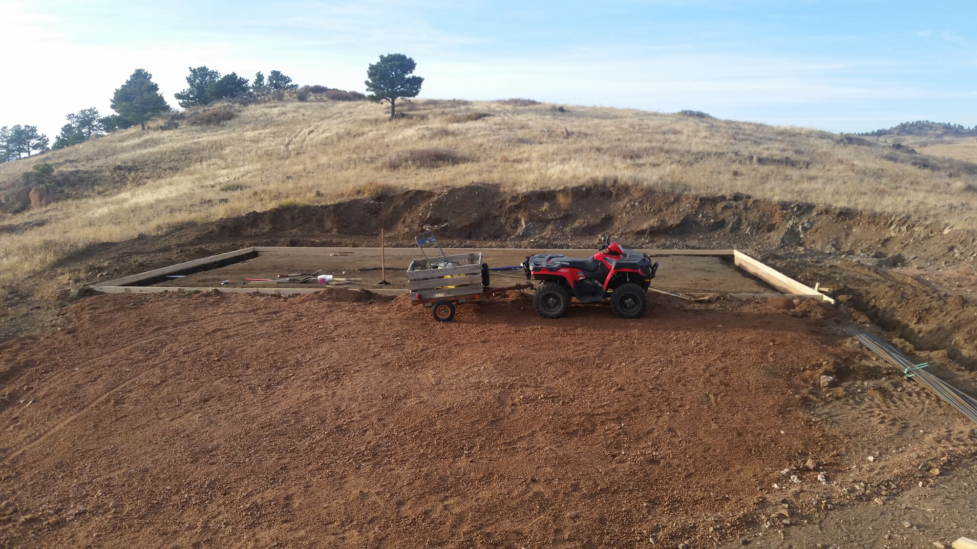 Garage foundation construction in Medford, Wisconsin