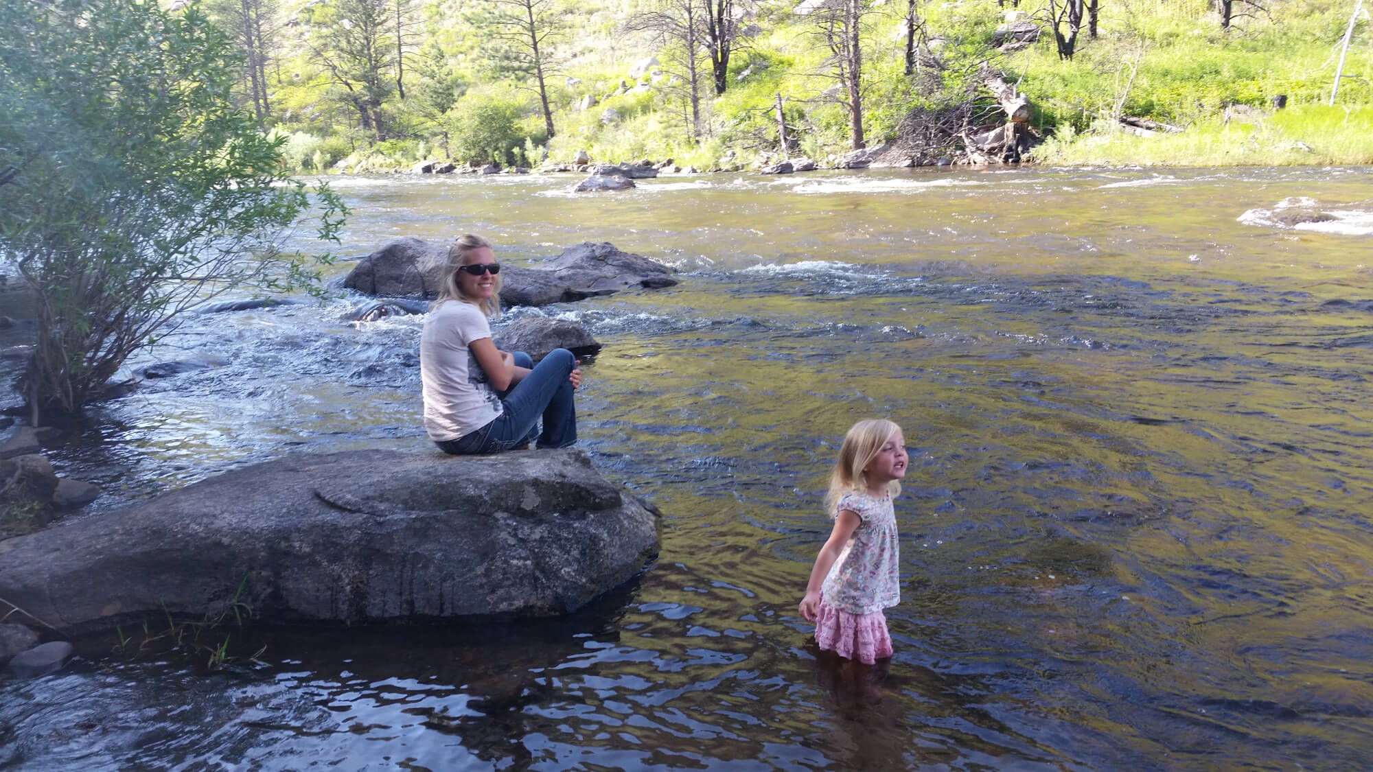 Serene river scene in Wisconsin national forest area
